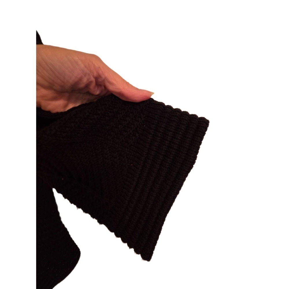 JM Collection Black Toggle Ribbed Collar Knit Open Cardigan Jacket PL - Picture 11 of 13